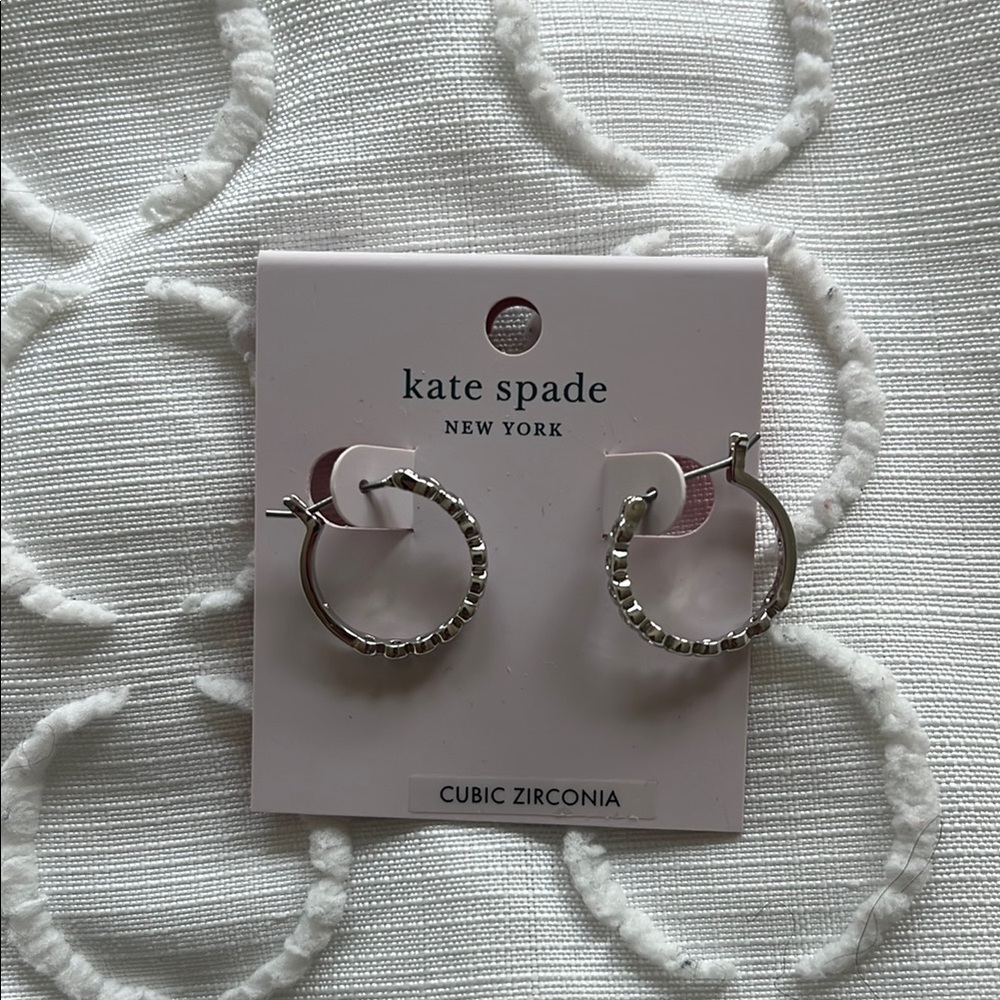 Kate Spade Silver Cubic Zirconia Hoops